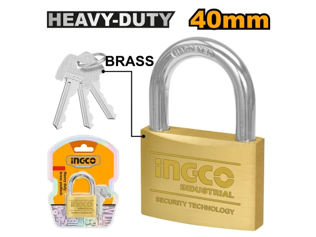 CANDADO BRONCE 40MM INGCO 3 LLAVES DBPL0402